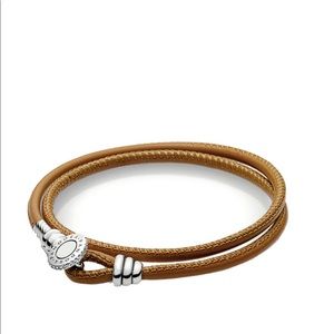 Pandora double leather bracelet